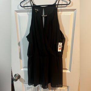 Elegant Black Sleeveless Romper